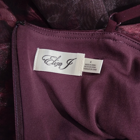 Eliza J Burgundy Dress - Picture 2 of 13
